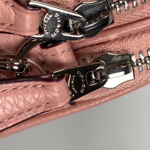 COACH - CROSSBODY POUCH CAMERA BAG IN PEBBLED PINK LEATHER - NEW - Picture 8 of 11